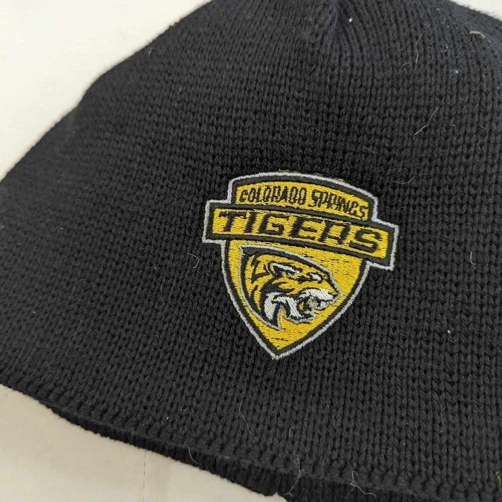 The North Face Beanie Hat Black Skull Cap Fleece Colorado Springs Tigers Hockey